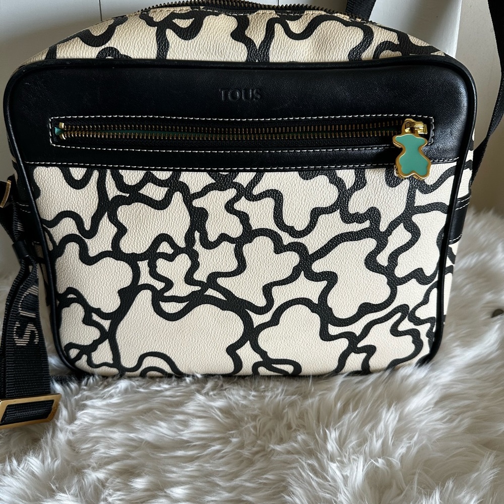 Tous Teal and Black Zippered Pouch